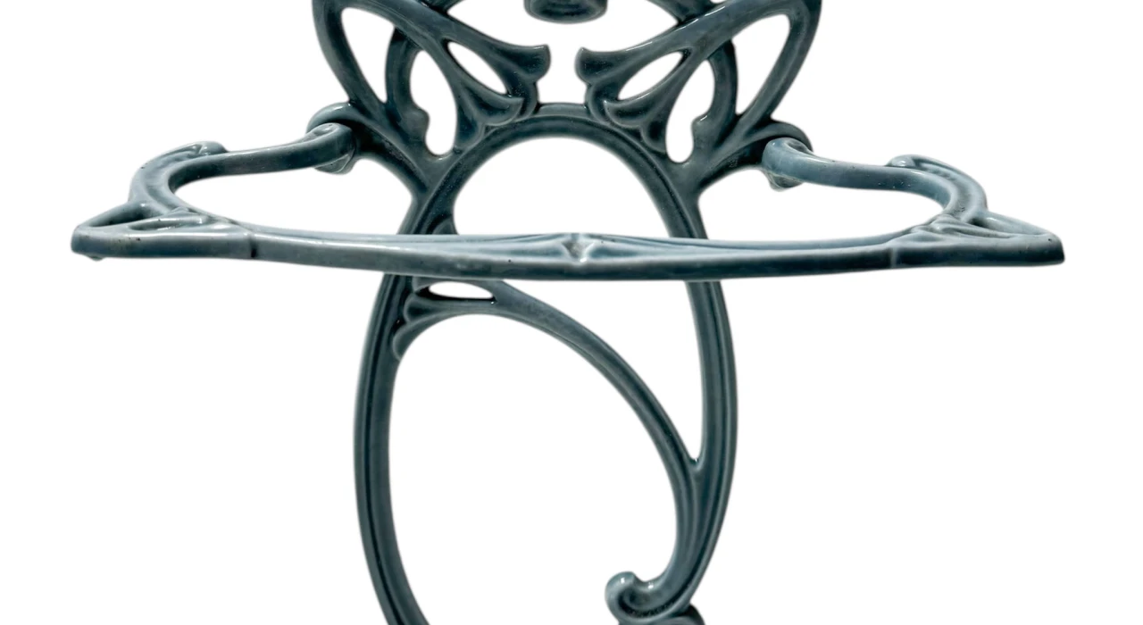 Art Nouveau Enameled Iron Umbrella Stand, 1900s